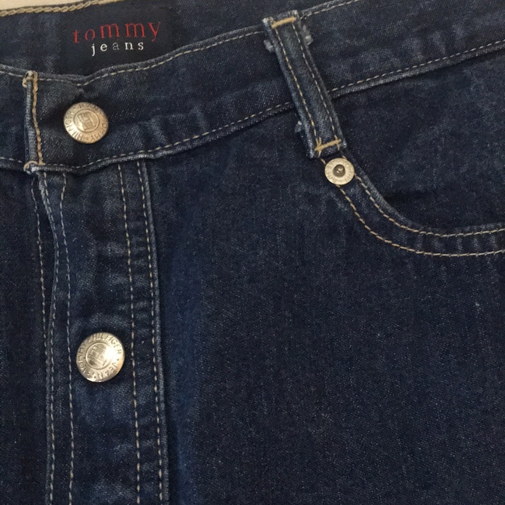 Y2K Tommy Jeans Button Front Denim Skirt - Picture 4 of 14